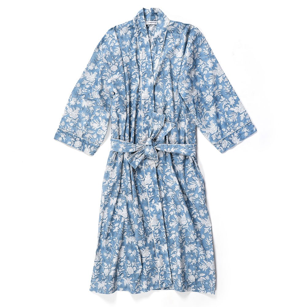 Kimono Robe in St Germain Blue & White – Rachel Elizabeth Interiors &  Textiles