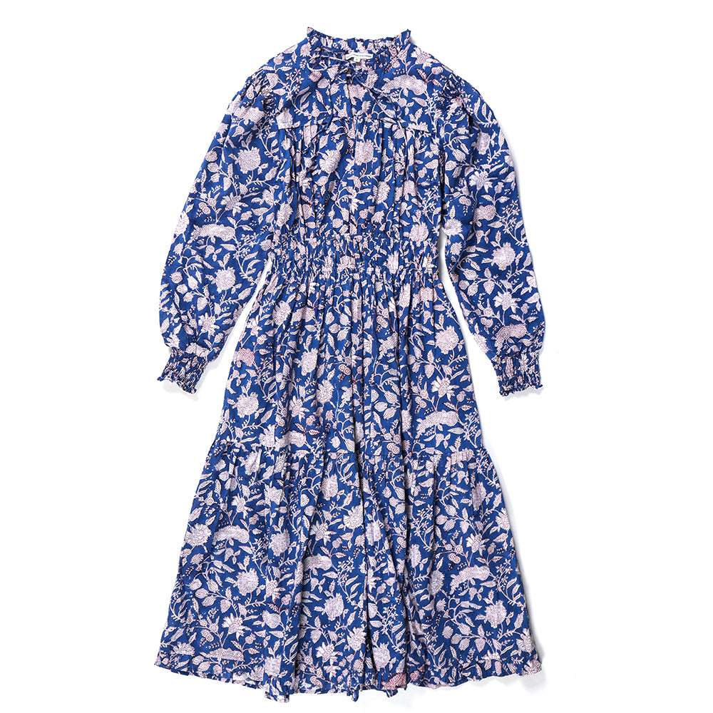 Willow Dress in Mulberry & Midnight Blue Rachel Elizabeth Interiors & Textiles Willow Dress in Mulberry & Midnight Blue Rachel Elizabeth Interiors & Textiles