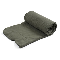 Ava Cotton Bedspread in Olive Green with Scalloped Edge
