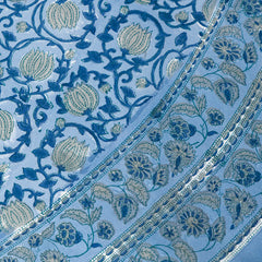 Eden Round Cotton Block Printed Tablecloth