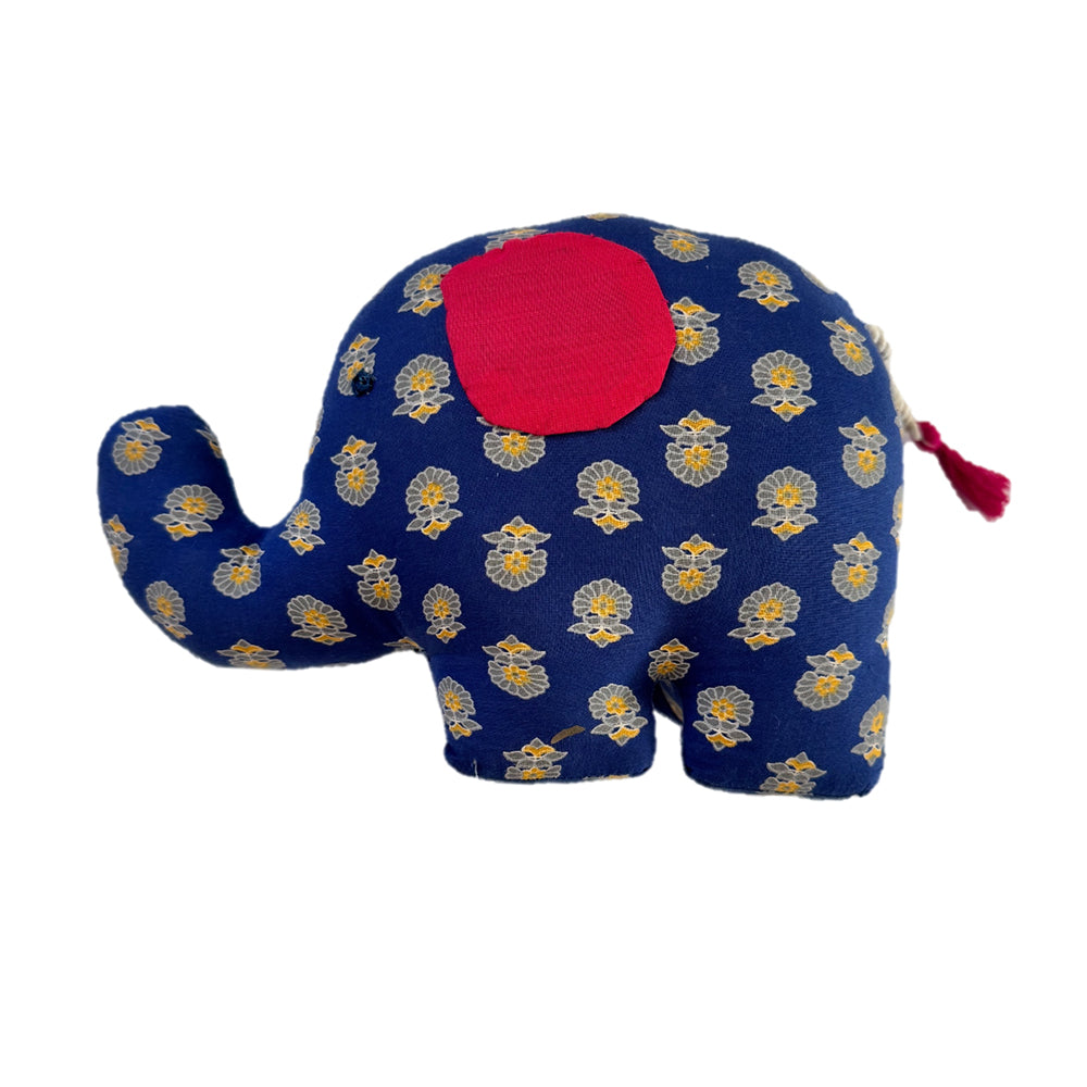 Soft Cotton Toy Elephant - Large - Pure Cotton Fabric with Poly Fill | Mixed Colours | Handcrafted & Safe for Kids