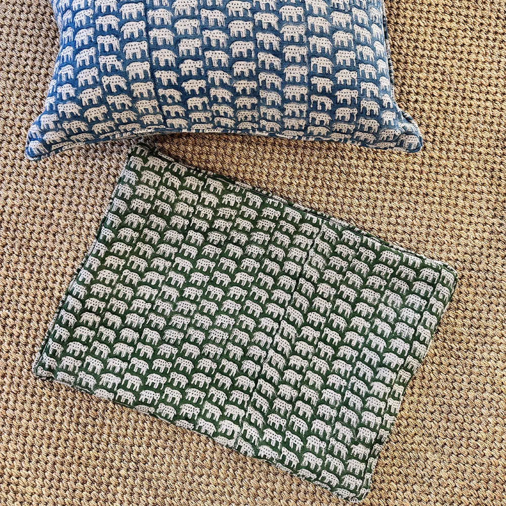 Hastin Linen Cushion Covers ONLY in Green - Seconds items