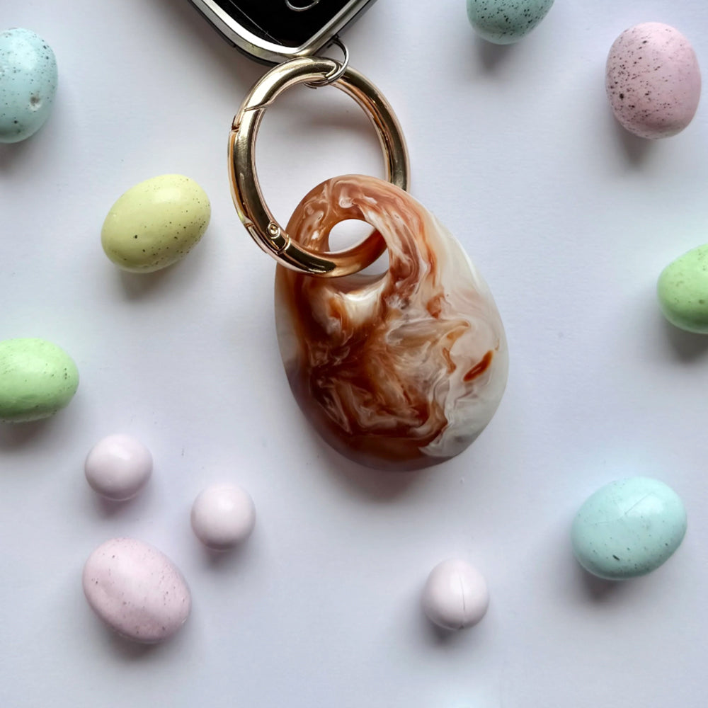 The Resin Drop Keyring in Horn