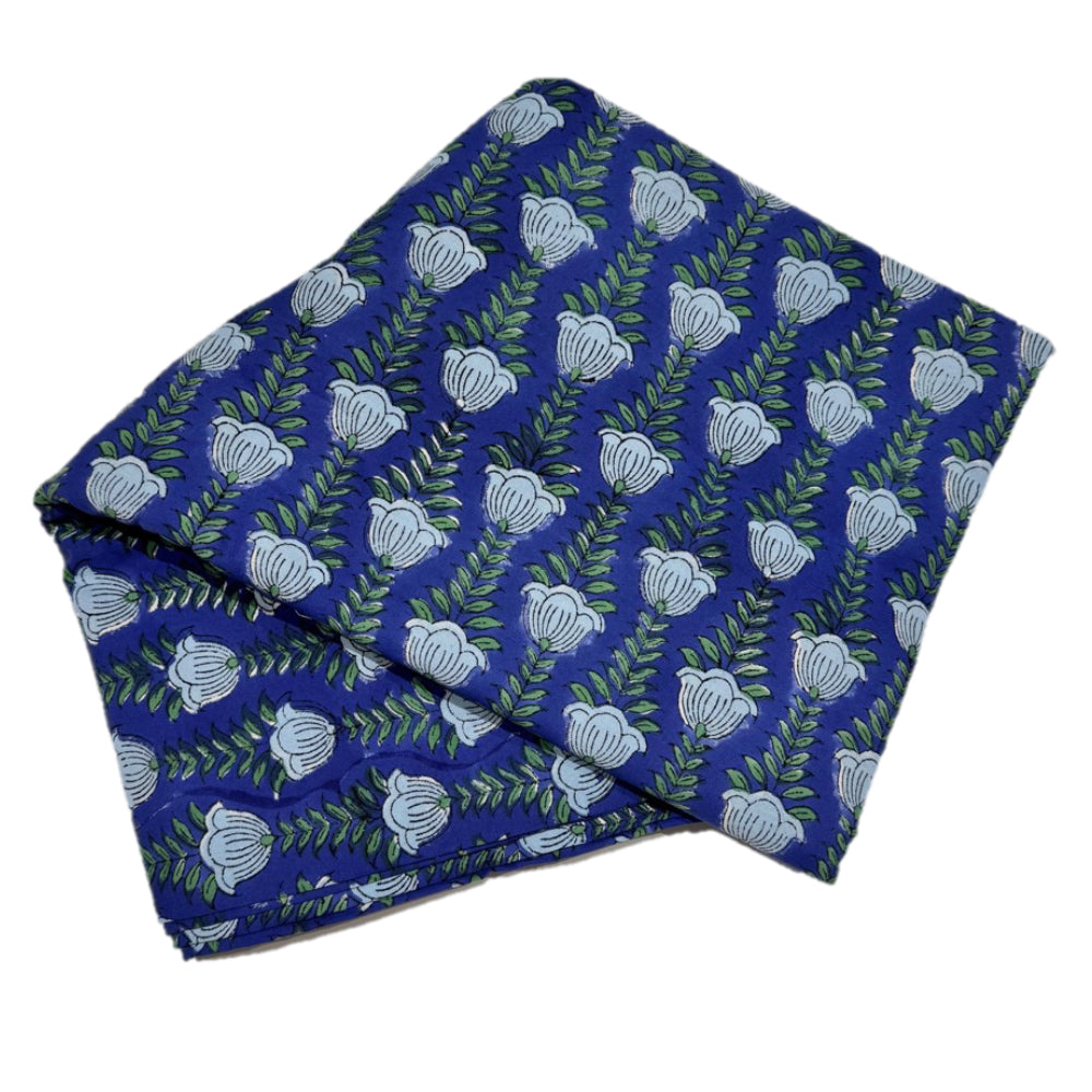 The Madeleine Print Hand Block Printed Cotton Tablecloth