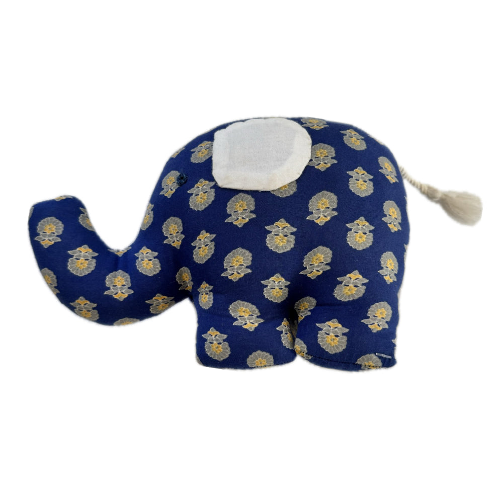 Soft Cotton Toy Elephant - Large - Pure Cotton Fabric with Poly Fill | Mixed Colours | Handcrafted & Safe for Kids
