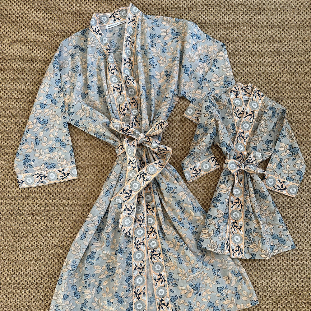 Toddler Cotton Kimono Robe - in Tuscan Bloom