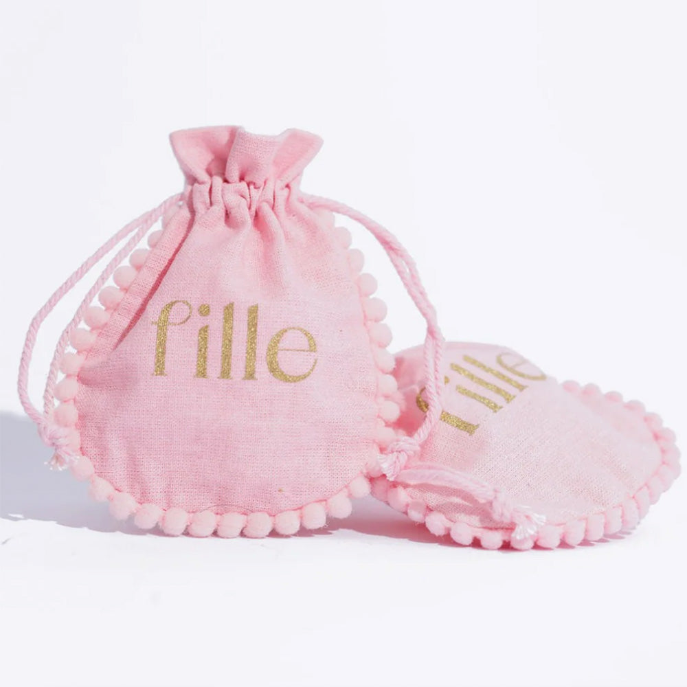 Pink felt pouch for Fille jewellery