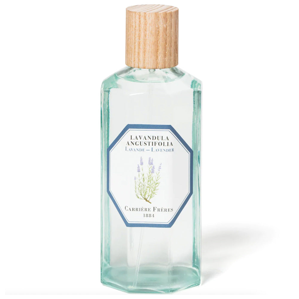 Photo of a bottle of lavender scented room spray made by Carriere Freres.