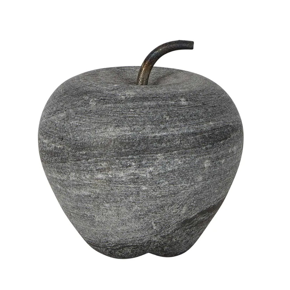 Photo of black marble apple with metal stalk