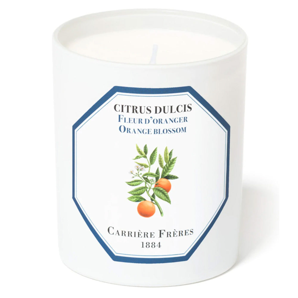 Photo of orange blossom scented candle made by Carriere Freres