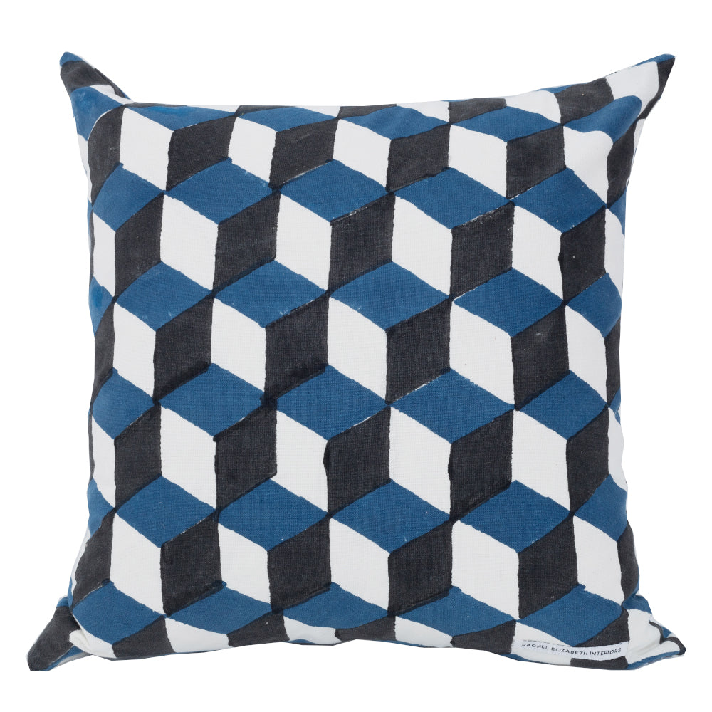 Geo Cushion - Blue & Black (Cover Only)
