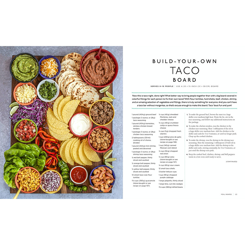 Photo of inside pages of Beautiful Boards recipe book